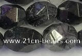 CNG6957 10*12mm - 12*16mm faceted nuggets black rutilated quartz beads