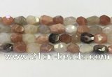 CNG6966 10*12mm - 11*16mm faceted nuggets mixed moonstone beads