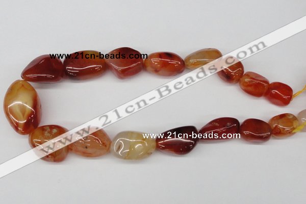 CNG70 15.5 inches 13*18mm - 25*35mm nuggets red agate gemstone beads