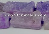 CNG7013 15.5 inches 10*28mm - 12*30mm freeform druzy agate beads