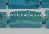 CNG7016 15.5 inches 10*28mm - 12*30mm freeform druzy agate beads