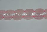 CNG7051 15.5 inches 25*35mm - 30*45mm freeform rose quartz beads