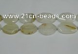 CNG7080 15.5 inches 25*35mm - 35*45mm faceted freeform agate beads