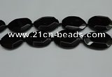 CNG7085 15.5 inches 25*35mm - 35*45mm faceted freeform black agate beads