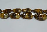 CNG7101 25*35mm - 35*45mm faceted freeform yellow tiger eye beads