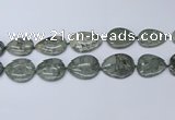 CNG7114 20*25mm - 30*40mm freeform grey green brecciated jasper beads