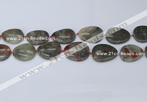 CNG7115 15.5 inches 20*25mm - 30*40mm freeform blood jasper beads