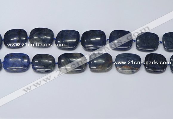 CNG7117 15.5 inches 20*25mm - 25*30mm freeform blue dumortierite beads