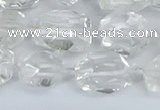 CNG7130 15.5 inches 6*10mm - 10*14mm faceted nuggets white crystal beads