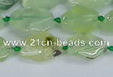 CNG7133 15.5 inches 6*10mm - 10*14mm faceted nuggets prehnite beads