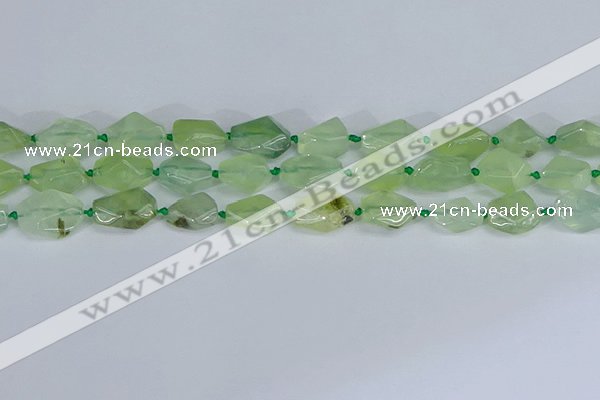 CNG7133 15.5 inches 6*10mm - 10*14mm faceted nuggets prehnite beads