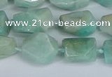 CNG7136 6*10mm - 10*14mm faceted nuggets Brazilian amazonite beads