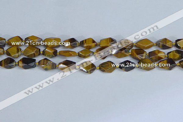 CNG7139 6*10mm - 10*14mm faceted nuggets yellow tiger eye beads