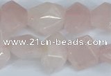 CNG7145 15.5 inches 8*12mm - 13*18mm faceted nuggets rose quartz beads