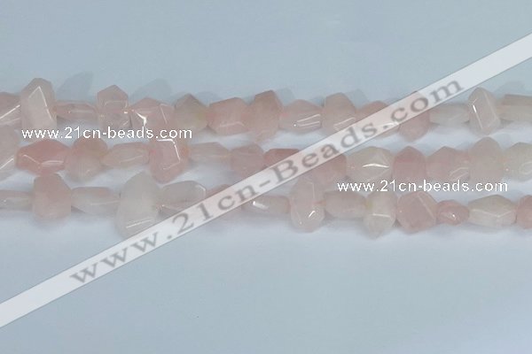 CNG7145 15.5 inches 8*12mm - 13*18mm faceted nuggets rose quartz beads