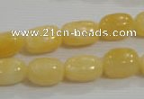 CNG716 15.5 inches 10*14mm nuggets rice yellow jade beads wholesale