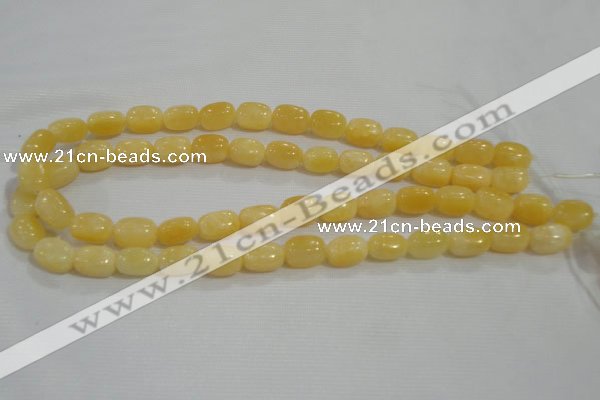 CNG716 15.5 inches 10*14mm nuggets rice yellow jade beads wholesale