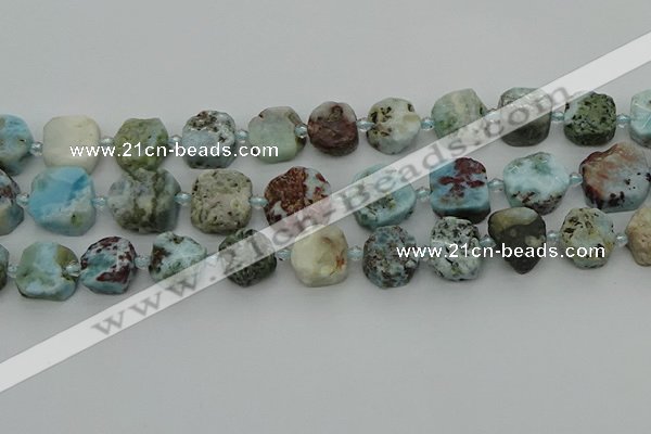 CNG7200 15.5 inches 12*14mm - 14*16mm faceted freeform larimar beads