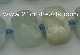 CNG7202 15.5 inches 13*18mm - 15*20mm faceted freeform aquamarine beads