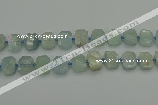 CNG7202 15.5 inches 13*18mm - 15*20mm faceted freeform aquamarine beads