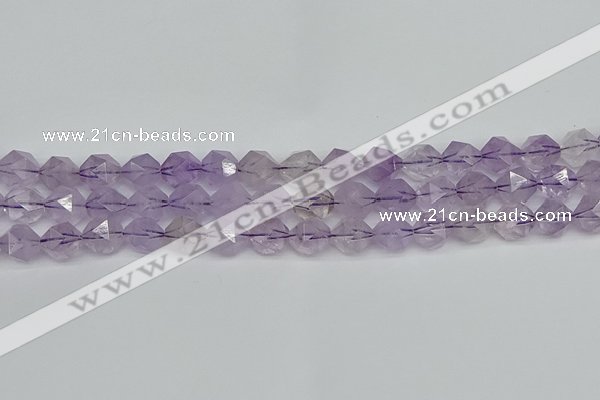 CNG7217 15.5 inches 10mm faceted nuggets amethyst beads wholesale