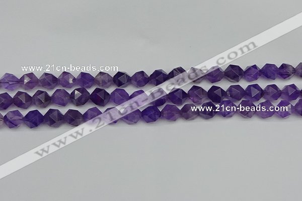 CNG7221 15.5 inches 8mm faceted nuggets amethyst gemstone beads