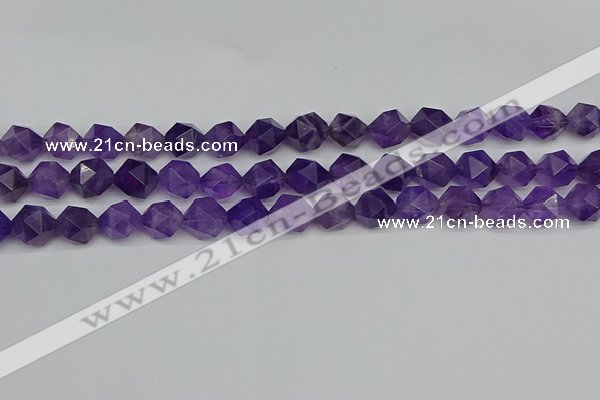 CNG7222 15.5 inches 10mm faceted nuggets amethyst gemstone beads