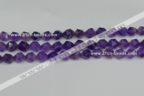 CNG7223 15.5 inches 12mm faceted nuggets amethyst gemstone beads