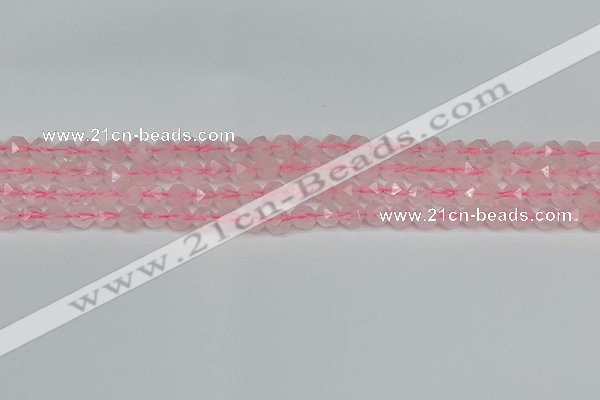 CNG7225 15.5 inches 6mm faceted nuggets rose quartz beads