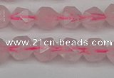 CNG7226 15.5 inches 8mm faceted nuggets rose quartz beads