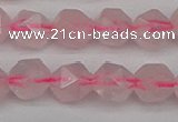 CNG7227 15.5 inches 10mm faceted nuggets rose quartz beads