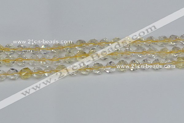 CNG7231 15.5 inches 8mm faceted nuggets citrine gemstone beads