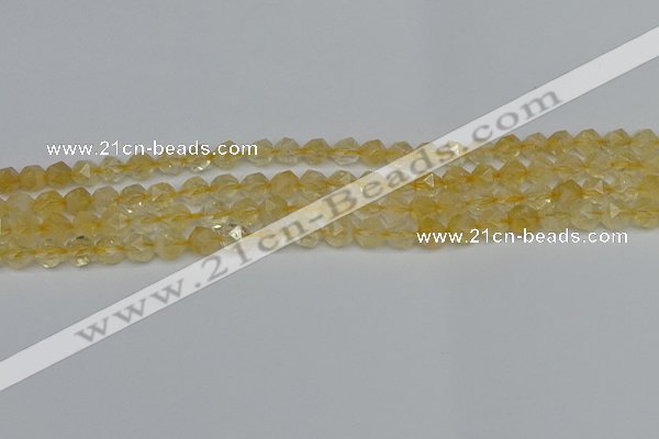 CNG7235 15.5 inches 6mm faceted nuggets citrine beads wholesale