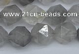 CNG7252 15.5 inches 10mm faceted nuggets cloudy quartz beads