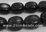 CNG726 15.5 inches 15*20mm nuggets black stone beads wholesale