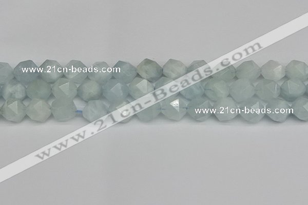 CNG7263 15.5 inches 12mm faceted nuggets aquamarine beads