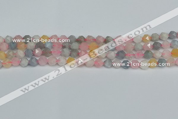 CNG7266 15.5 inches 8mm faceted nuggets morganite beads