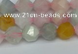 CNG7267 15.5 inches 10mm faceted nuggets morganite beads