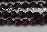 CNG7275 15.5 inches 6mm faceted nuggets red garnet beads