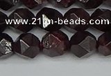 CNG7277 15.5 inches 10mm faceted nuggets red garnet beads