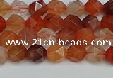 CNG7280 15.5 inches 6mm faceted nuggets red rabbit hair quartz beads