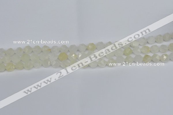 CNG7285 15.5 inches 6mm faceted nuggets white moonstone beads