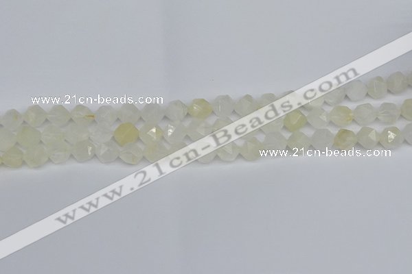 CNG7286 15.5 inches 8mm faceted nuggets white moonstone beads