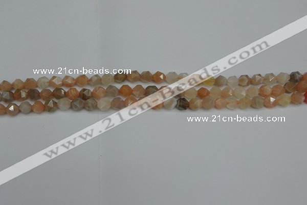 CNG7290 15.5 inches 6mm faceted nuggets moonstone beads