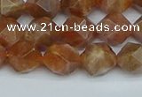 CNG7296 15.5 inches 8mm faceted nuggets sunstone beads