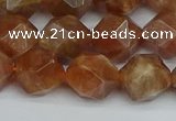 CNG7297 15.5 inches 10mm faceted nuggets sunstone beads