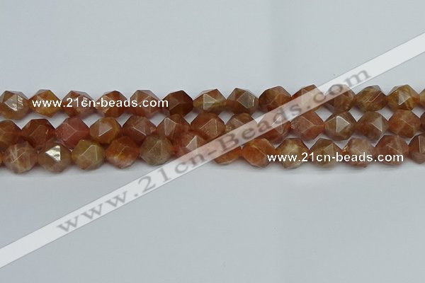 CNG7297 15.5 inches 10mm faceted nuggets sunstone beads