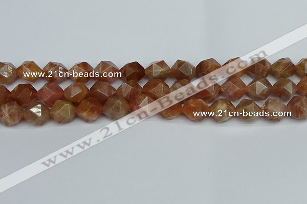 CNG7298 15.5 inches 12mm faceted nuggets sunstone beads