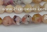 CNG7300 15.5 inches 6mm faceted nuggets pink opal gemstone beads