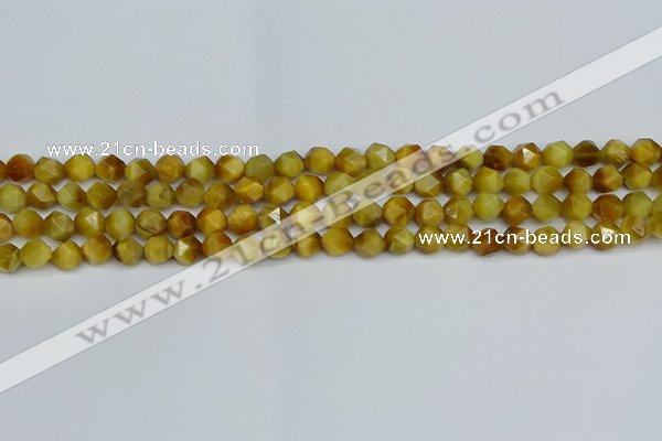 CNG7305 15.5 inches 6mm faceted nuggets golden tiger eye beads